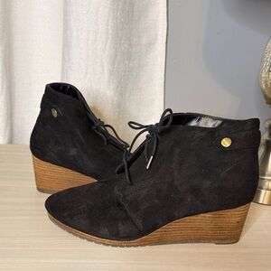 Dr. Scholl's Black Suede Wedge Booties